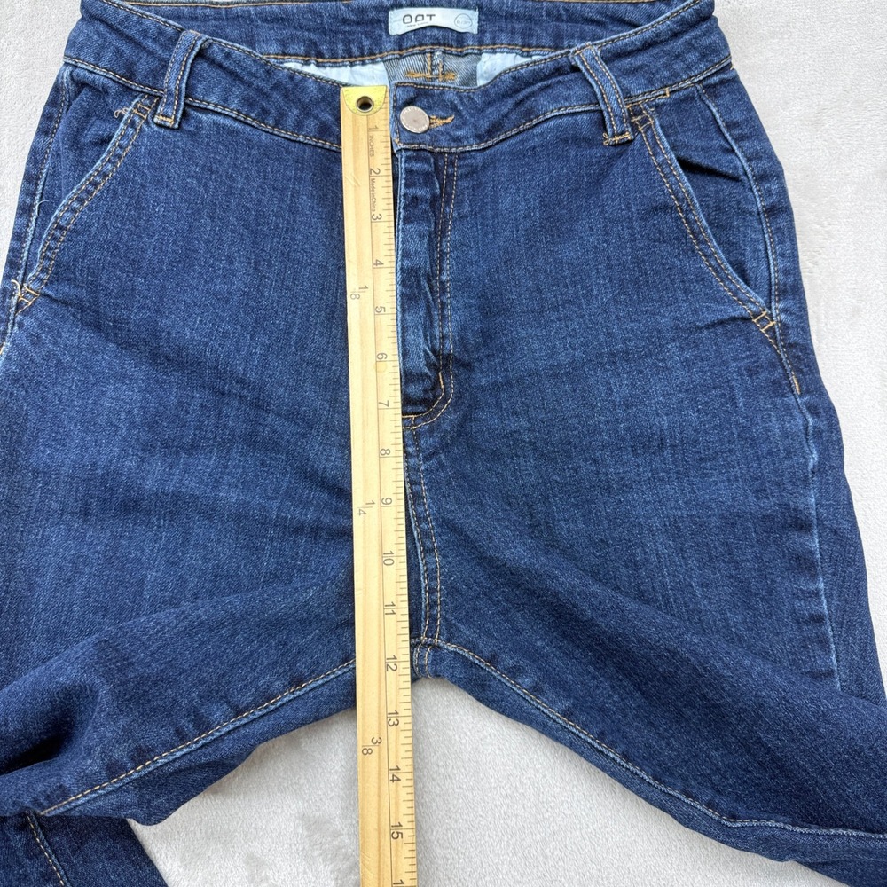 OAT New York Jeans Women's 8/29 Flare Dark Blue High Rise‎ Patch Pocket Stretch - Picture 9 of 11